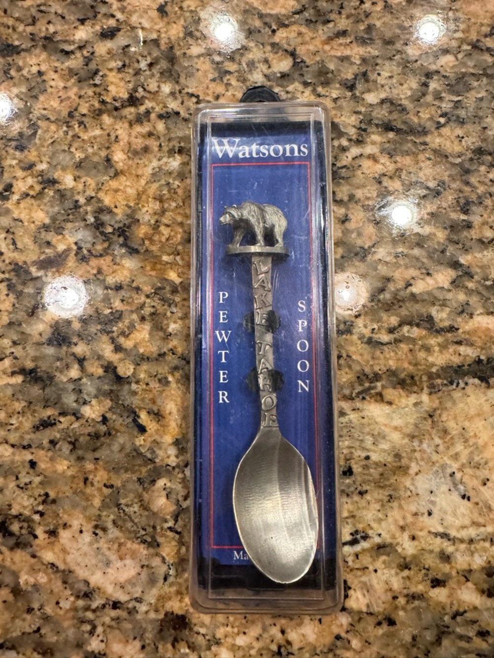 Lake Tahoe Souvenir Spoon Watsons Pewter Mint New in Case Collectible